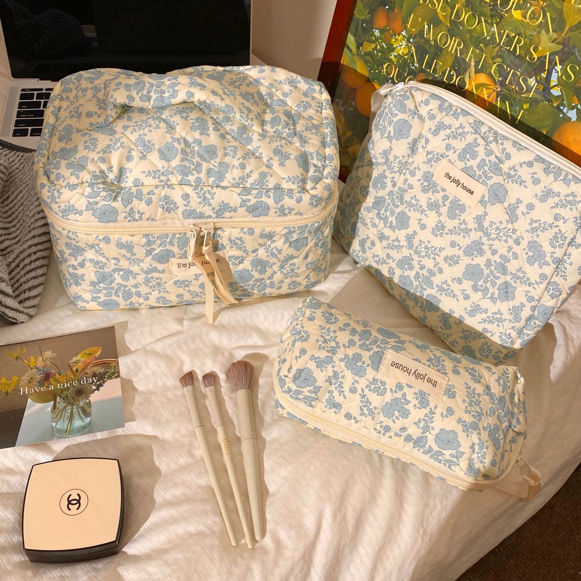 Plaid Bow Beauty Organizer Pouch