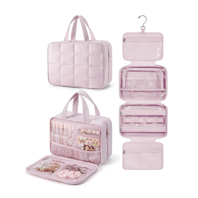 Quilted Hanging Cosmetic Bag