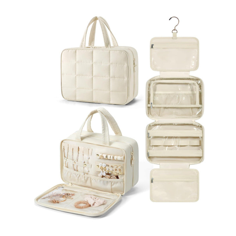 Quilted Hanging Cosmetic Bag