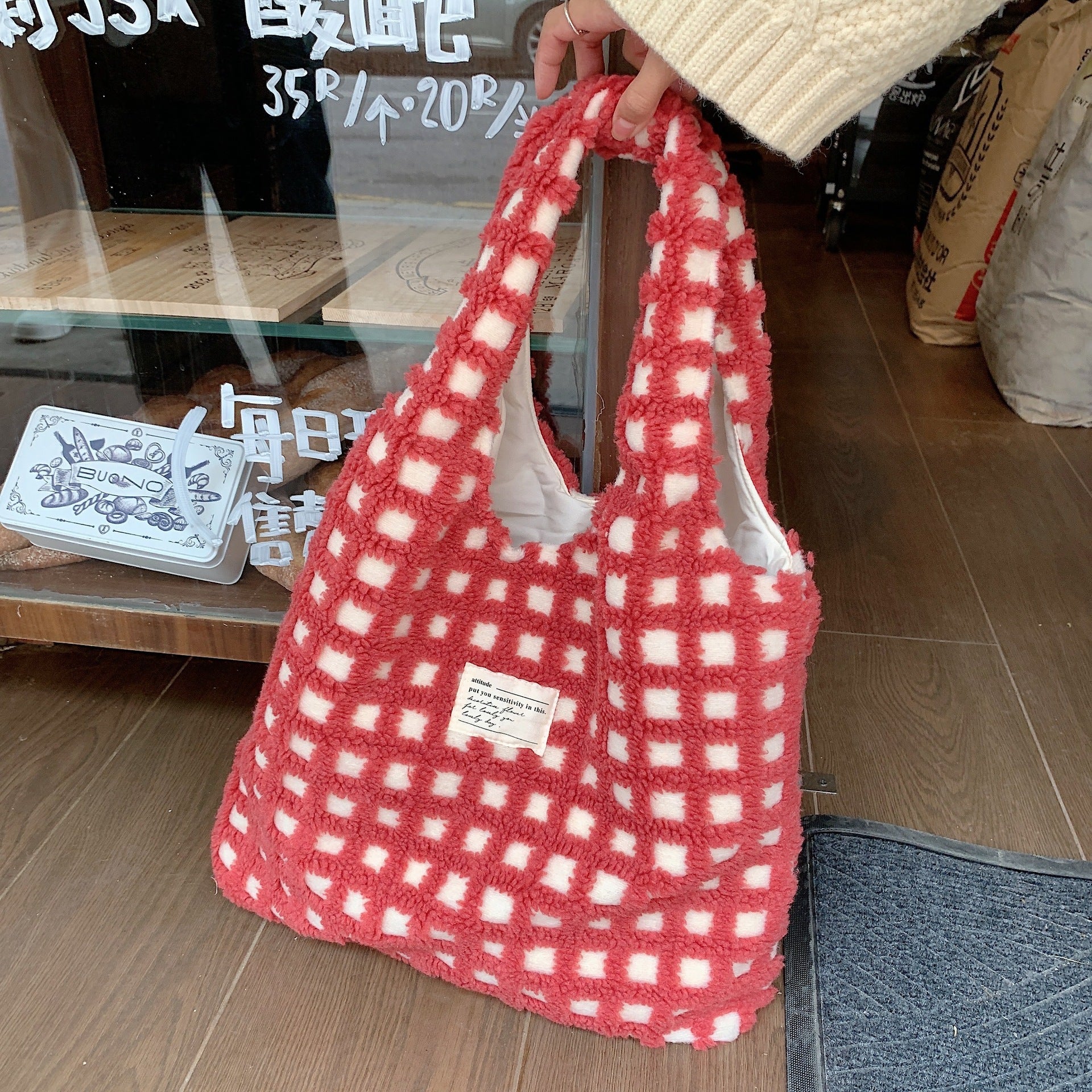 Macy Waffle Flannel Bag Tote Bag